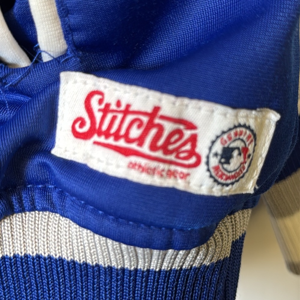Stitches Los Angeles Dodgers Baseball World Series Blue White Jacket Size Medium - Picture 6 of 11